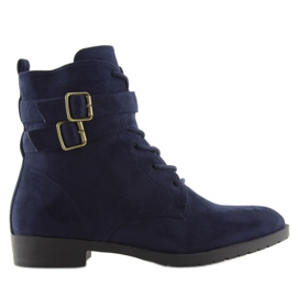 Snörstövlar mocka marinblå H7187 azul