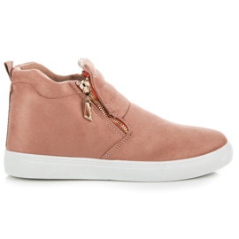 Sneakers i mocka rosa