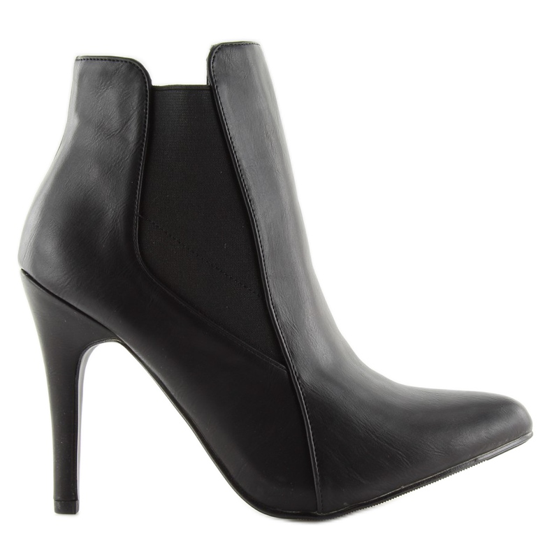 Svarta stövlar på högklackat mattsvart 9095-43A