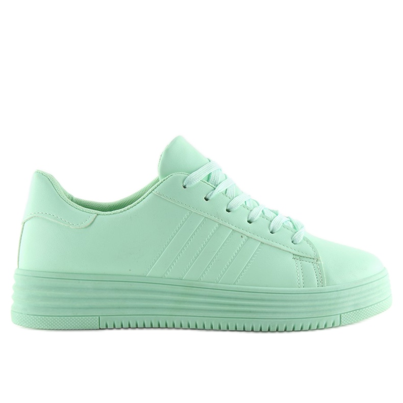 Gröna sneakers med hög sula