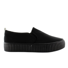 Slip-on på hög ribbad sula svart