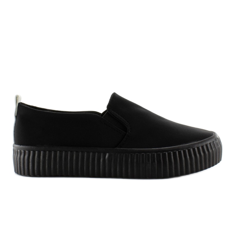 Slip-on på hög ribbad sula svart