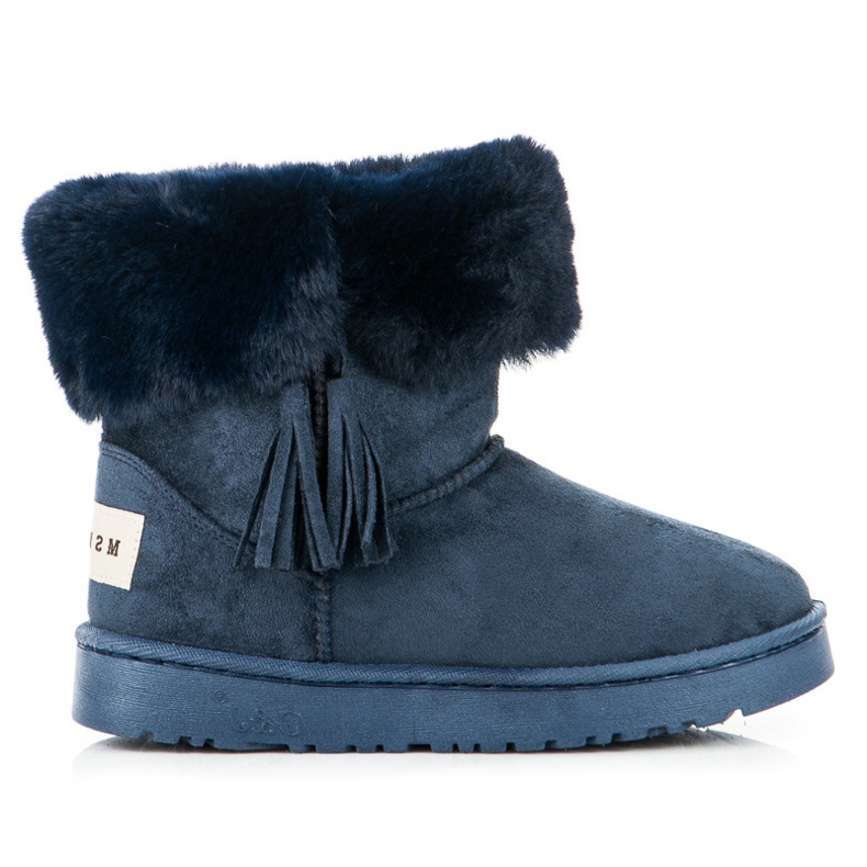 Bella Paris Mukluki med fransar marinblå