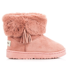 Bella Paris Mukluki med fransar rosa