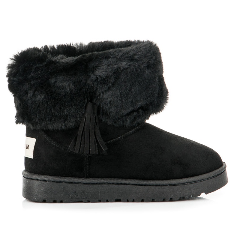 Bella Paris Mukluki med fransar svart