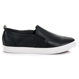 Sport Genombrutna slip on sneakers svart