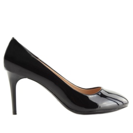 Pumpar för kvinnor svartlackerade L7073 Svart