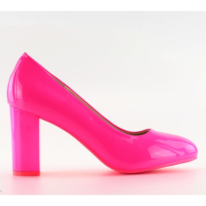 Pumps med breda klackar rosa B-59 Fushia