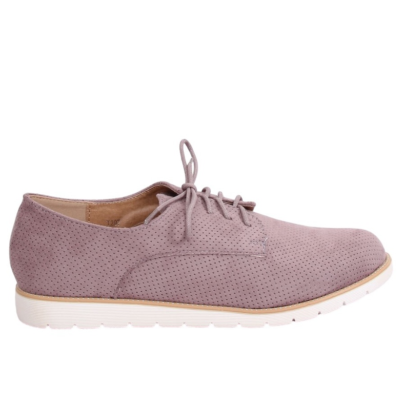 Violett snörade dam loafers T297 Lila