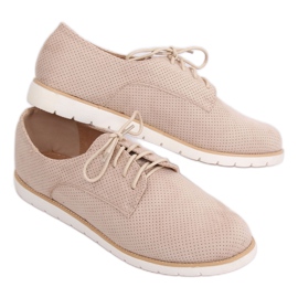 Loafers i beige snörning för kvinnor T297 Beige