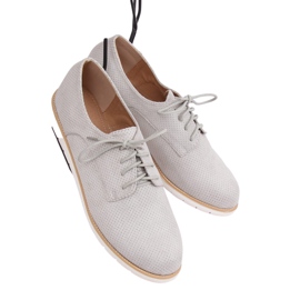 Grå Loafers med snörning för dam T297 Grå