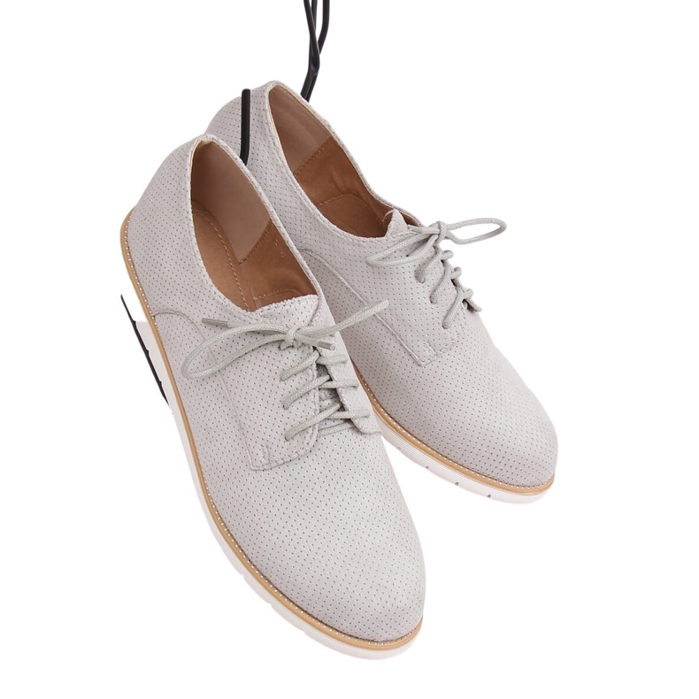 Grå Loafers med snörning för dam T297 Grå