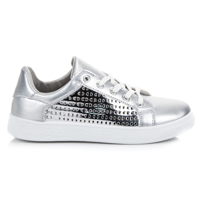 Silverknutna sneakers grå