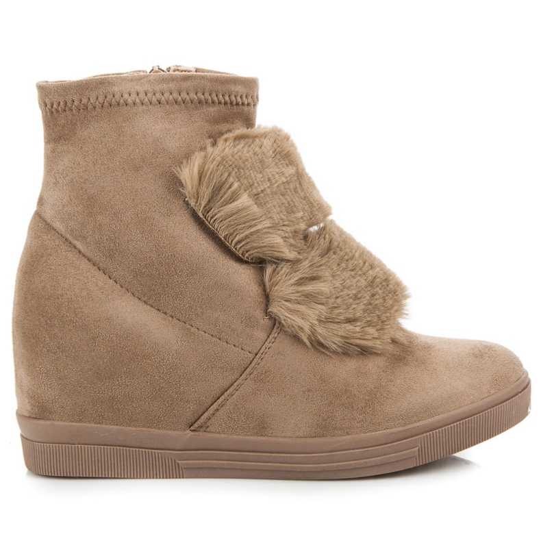 Wedge Sneakers Med Päls brun