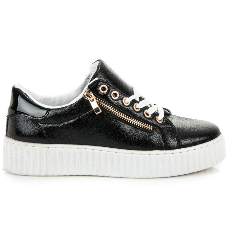 Sneakers med snörning på plattformen svart