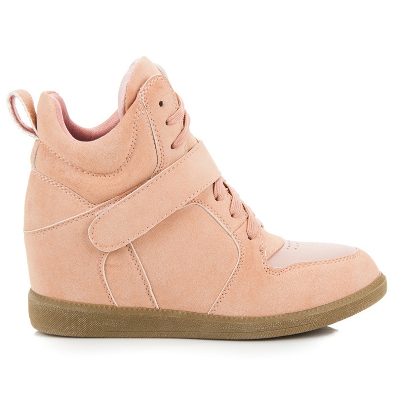 Bekväma wedge sneakers rosa