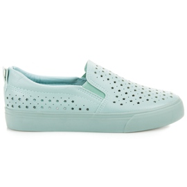 Mint Openwork Slipons grön