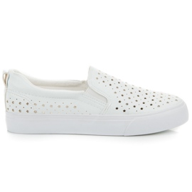 Vita genombrutna slipons