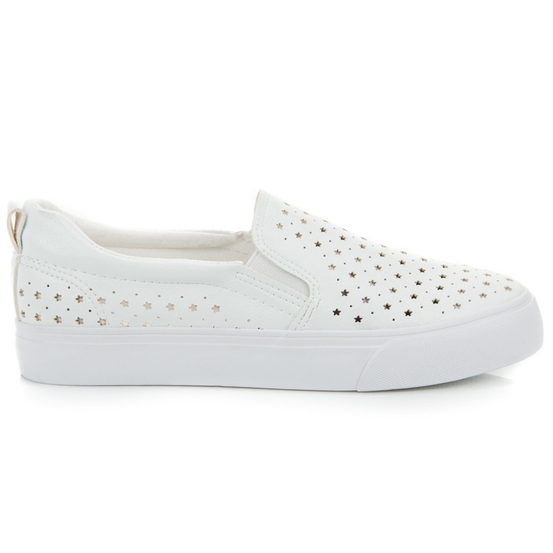 Vita genombrutna slipons