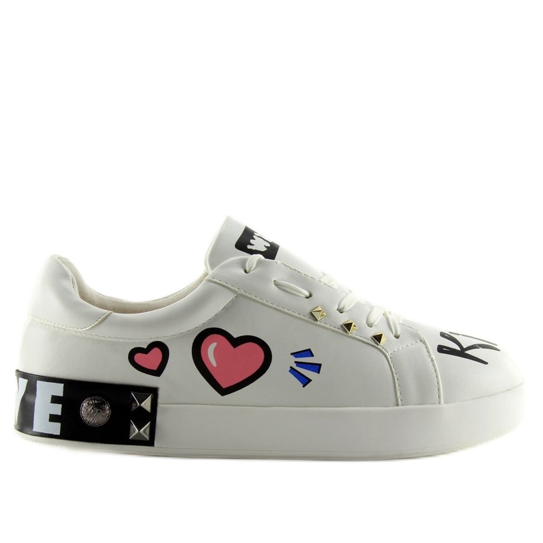 Vita sneakers med T302 Vita inskriptioner