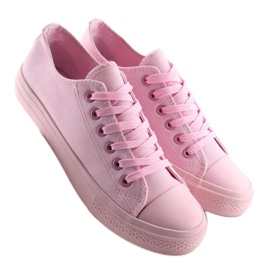 Rosa monocolour sneakers för kvinnor rosa