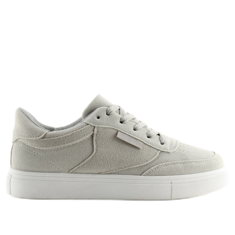Grå mocka dam sneakers NB172 LT.GRAY vit