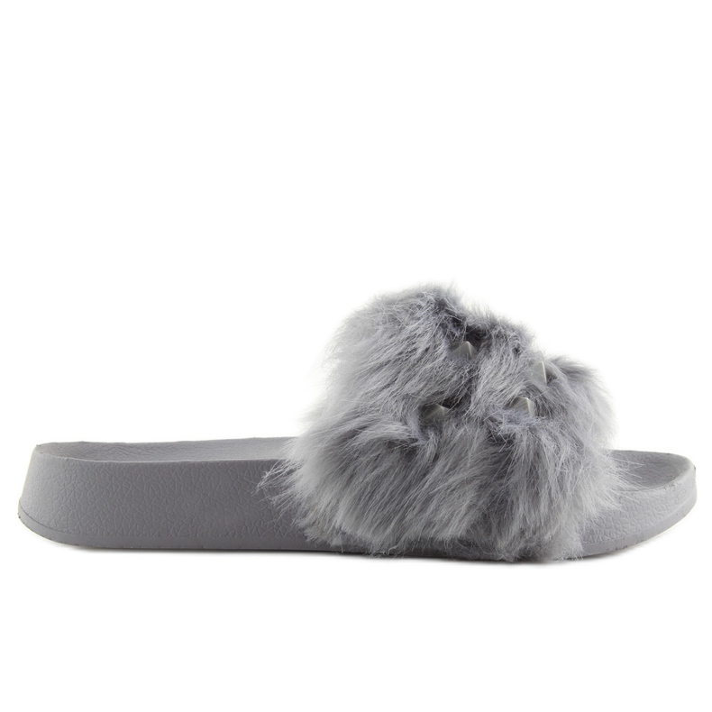 Gråa Tofflor med päls S37 grå