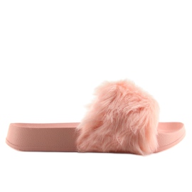 Pälsrosa tofflor S36 rosa