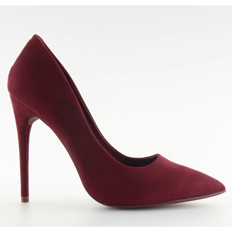 Pumps på stilettklack mocka vinröd 5101 W. Röd mångfärgad