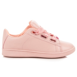 Rosa sneakers med ett band