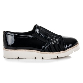 Vinceza Lackade skor med mesh svart