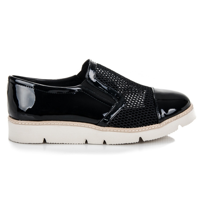 Vinceza Lackade skor med mesh svart