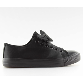 Sneakers i satinsvart dam 16-509 Allblack