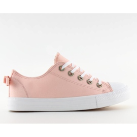 Damsneakers med rosett rosa 8935 Rosa