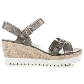 Kylie Espadrillos Silver Sandaler grå