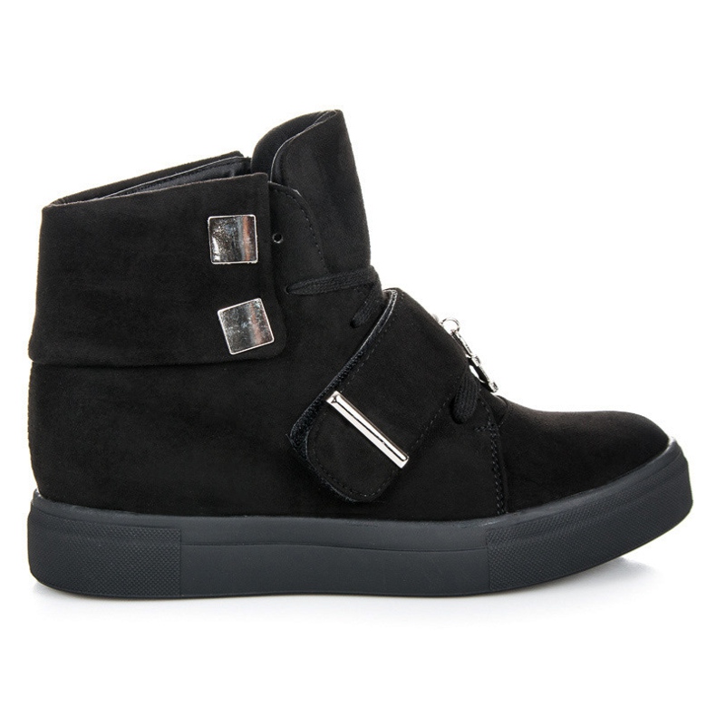 Seastar Wedge Sneakers i mocka svart