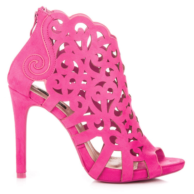 Vices Genombrutna sandaler med dragkedja rosa
