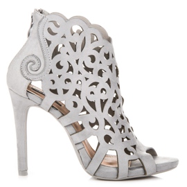 Vices Genombrutna sandaler med dragkedja grå