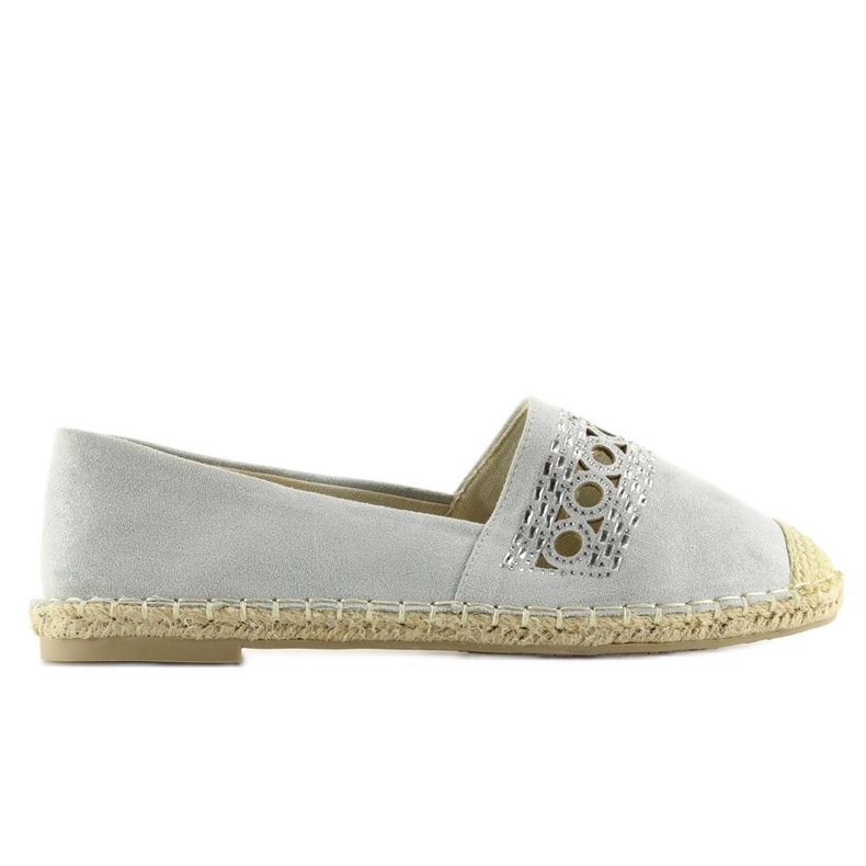 Gråa espadrillor för dam SK135 Silver