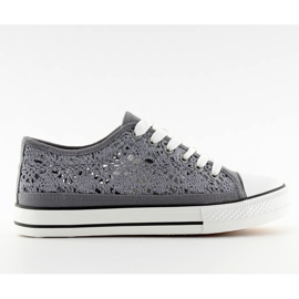 Grå spets dam sneakers NB89P grå