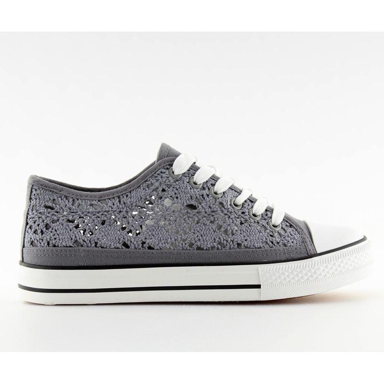 Grå spets dam sneakers NB89P grå