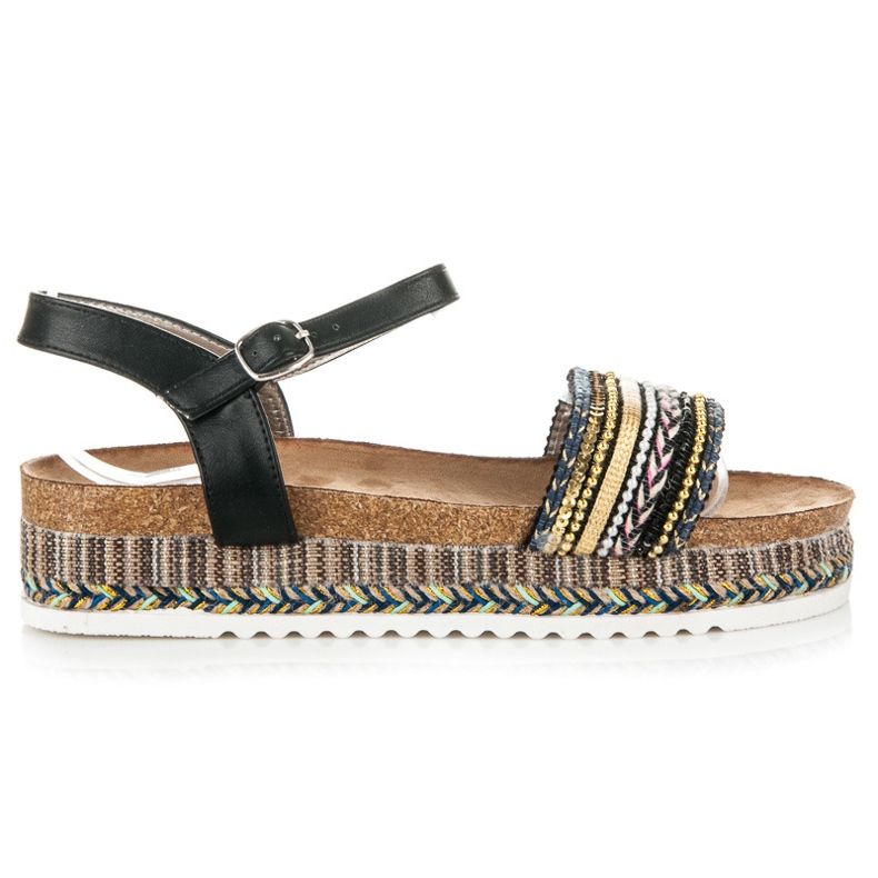 Kylie Platta sandaler med mönster svart