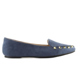Dam loafers med marinblå 1388 Navy dubbar