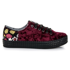 Kylie Velour Burgundy sneakers mångfärgad röd
