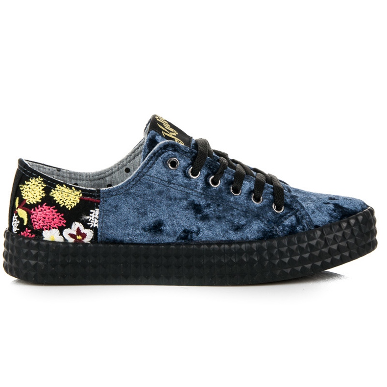 Kylie Velourblå sneakers