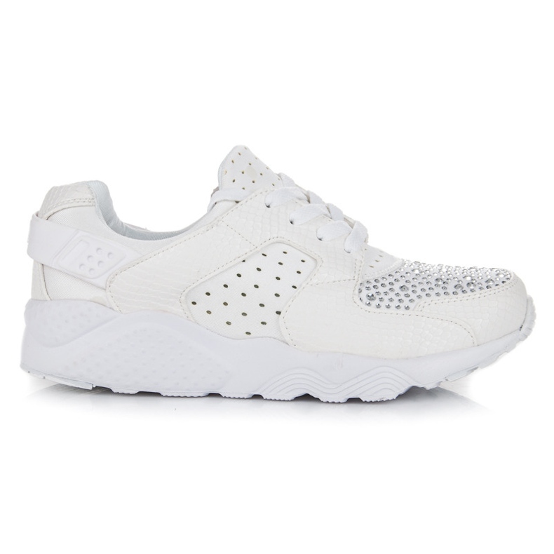 Kylie Sportskor med kristaller vit