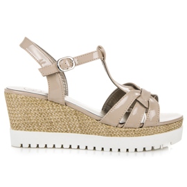 Kylie Lackade kilsandaler brun