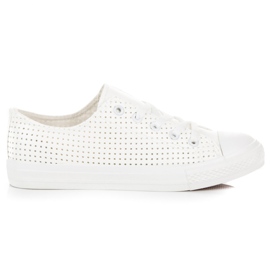 Kylie Genombrutna Sneakers På Bindningen vit