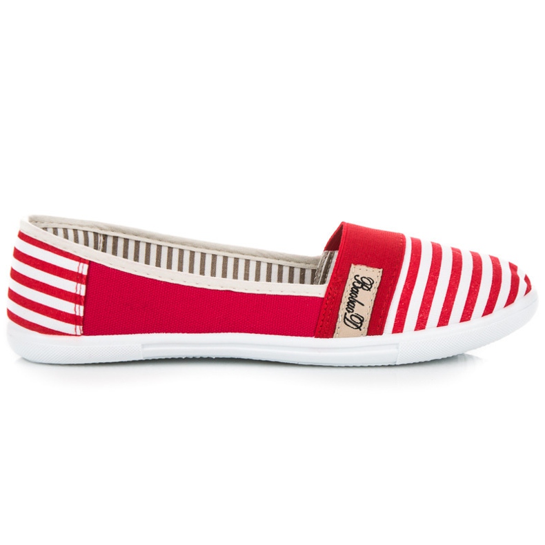 Ribbade sneakers röd