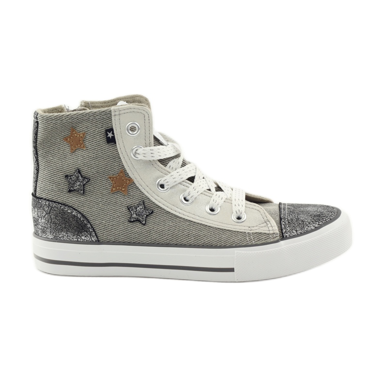 Barns sneakers bundna i grå stjärnor 374068 Big Star
